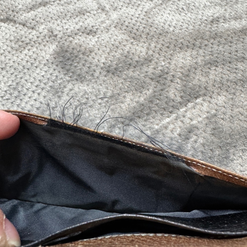 Vintage Gucci Accessory Collection Leather Long Wallet Brown Black Bifold - Picture 11 of 15